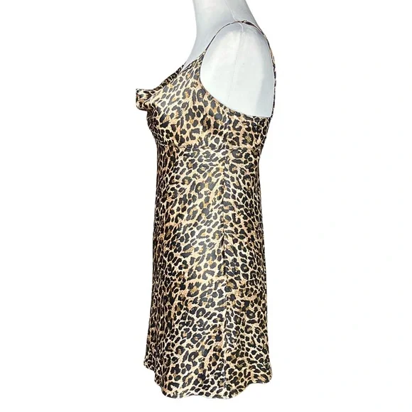 Victoria’s Secret Leopard Print Satin Slip Dress. Small. Trashy2K, Mob Wife, Y2K - Picture 3 of 8